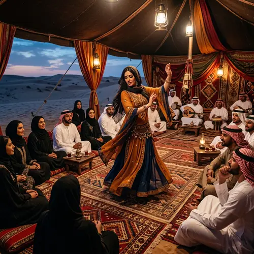 Captivating Oriental Dance Performance in Desert Tent