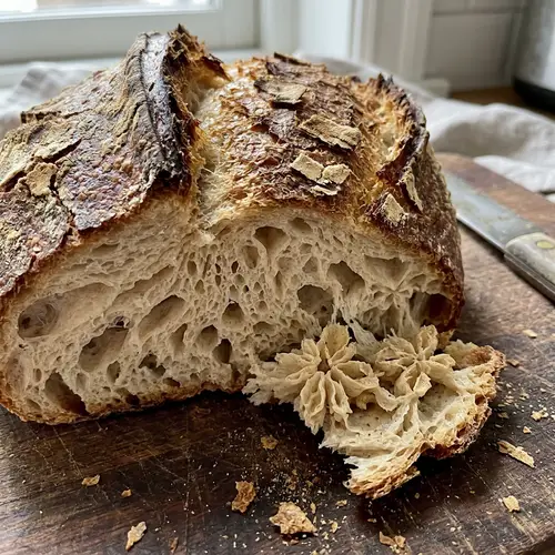 Detailed Composition and Texture of Bread - A Miniature Landscape