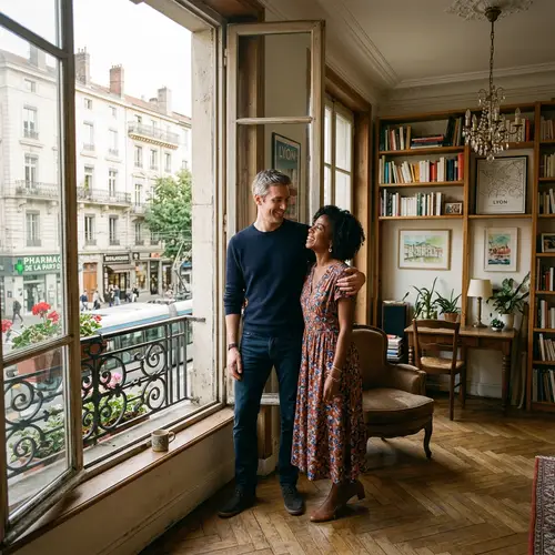 Caucasian Man & Black Woman in Lyon's 3rd District - French Lifestyle