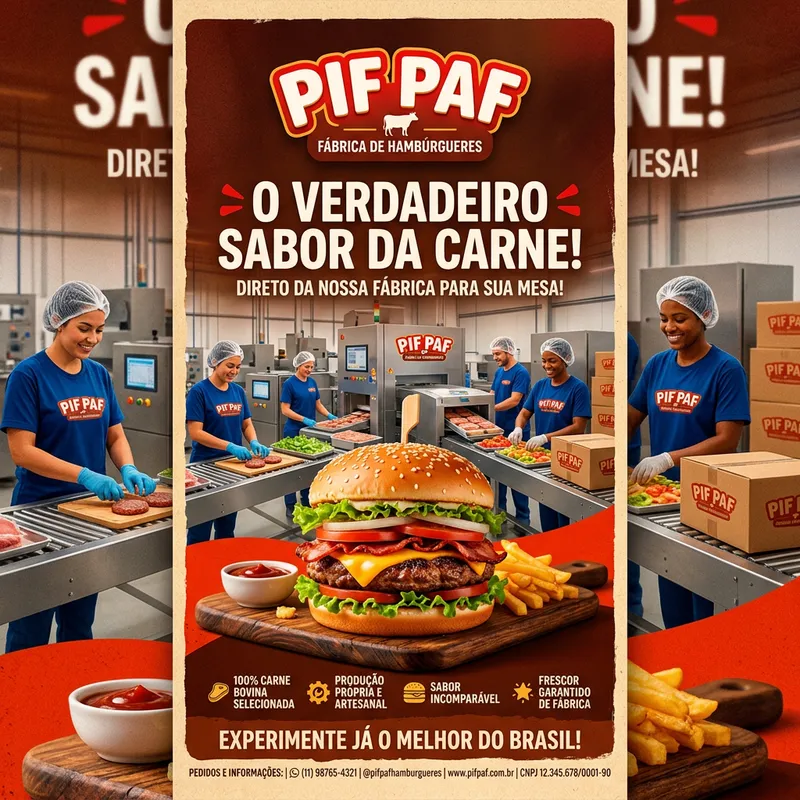 Pif Paf Beef Burger Campaign Poster