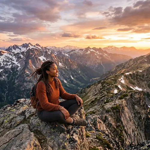 Beautiful Black Girl on Mountain Top
