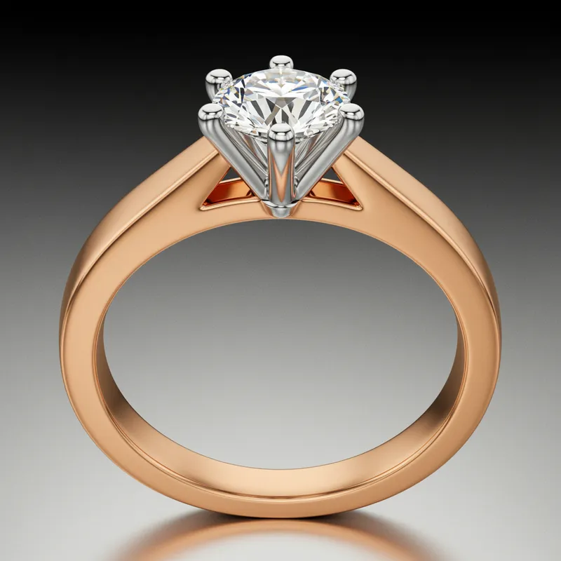 Elegant Rose Gold Engagement Ring with Solitaire Diamond