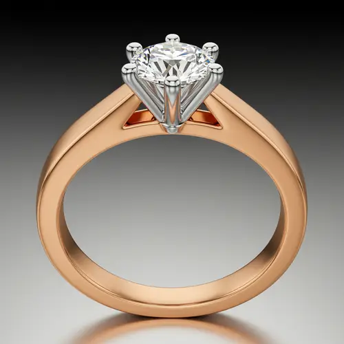 Elegant Rose Gold Engagement Ring with Solitaire Diamond