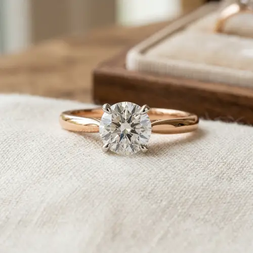 Elegant Rose Gold Engagement Ring with Solitaire Diamond