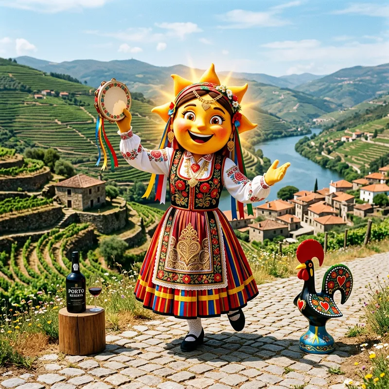 Vibrant North Portugal Mascot Design Vibrant North Portugal Mascot Design