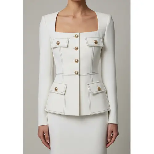Elegant White Women's Skirt Suit for Sophisticated Style