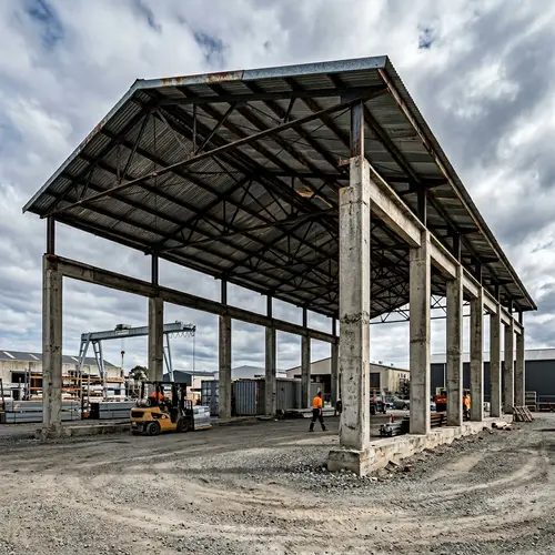 Sturdy 5m High Concrete and Metal Building