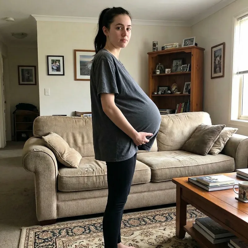 Young Woman with Unique Belly Profile