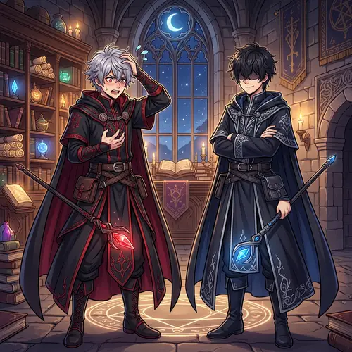 Animated Body Switch: Silver-haired & Dark-haired Sorcerers