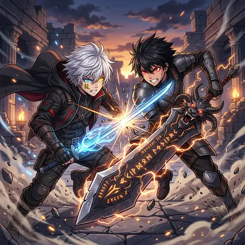 Anime Characters: Arturo and Jack in Epic Battle