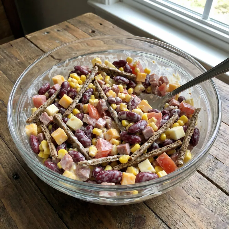 Delicious Glass Bowl Salad with Diced Ingredients