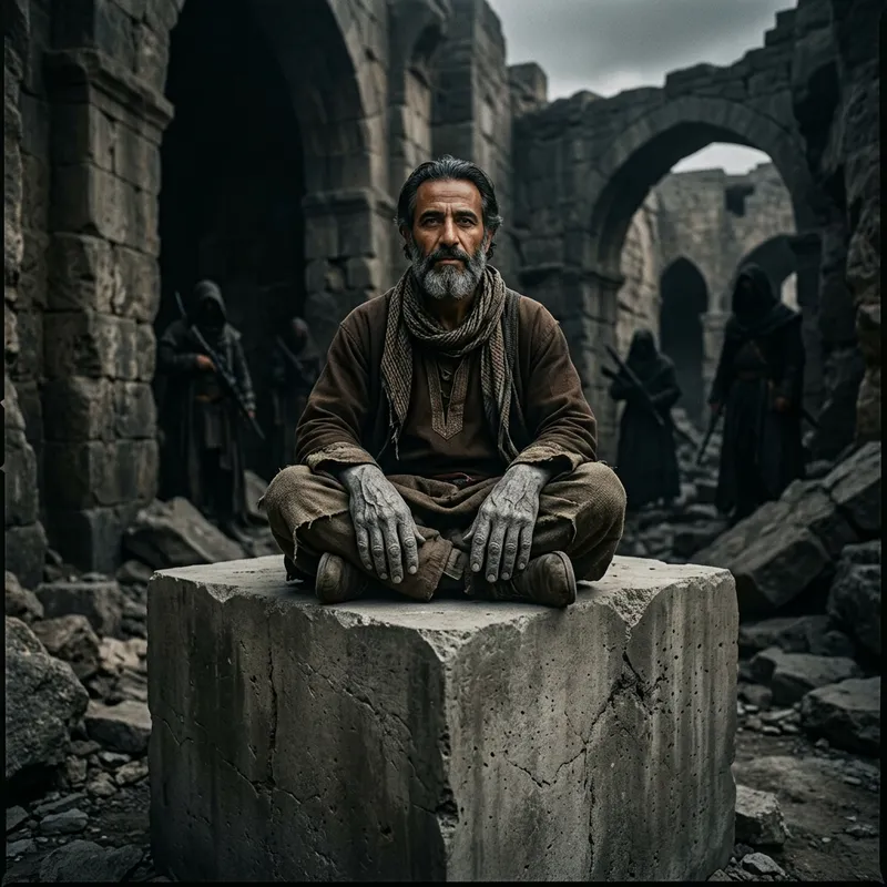 Middle-Eastern Man, 50, Stone Hands - Fear vs Calm