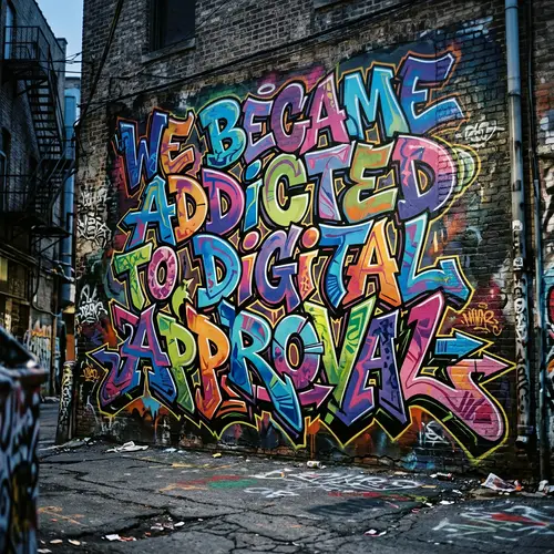 Digital Approval Addiction Graffiti Art