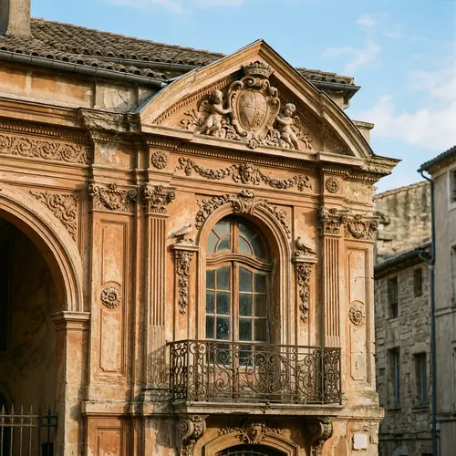 French Baroque Architecture: Earth-Colored Stucco Details