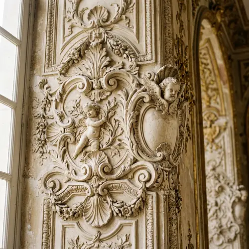 Intricate Stucco Material in French Baroque Architecture