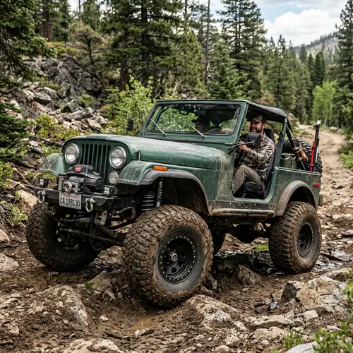 Off Road Jeep with Big Tires for Adventure