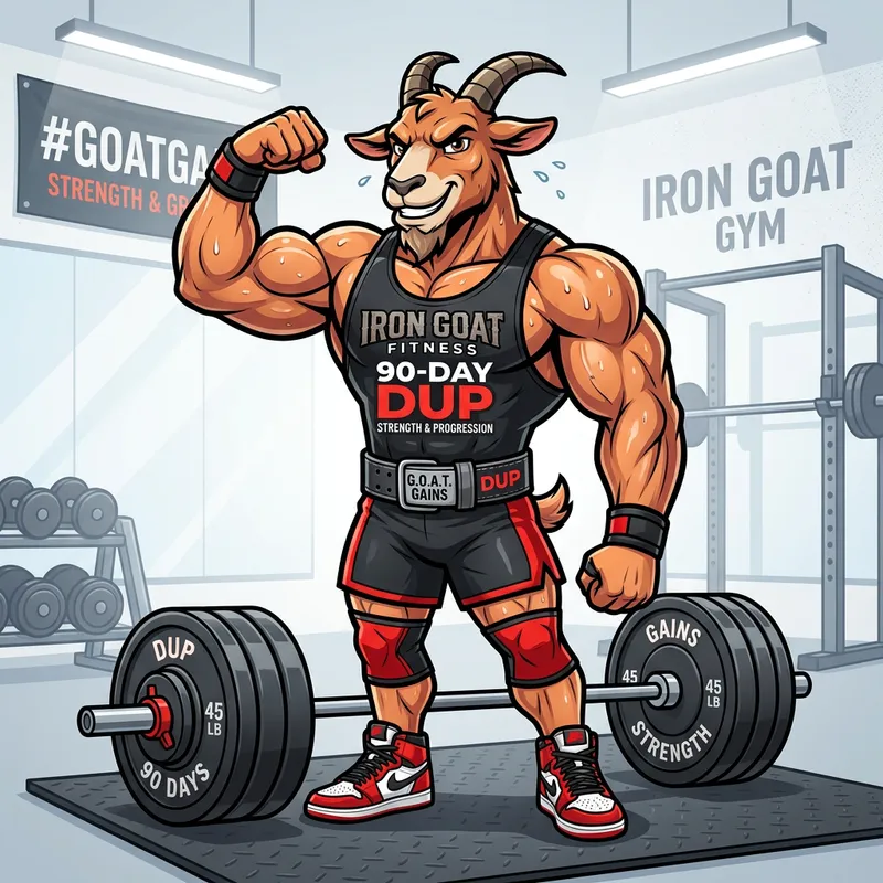 Cartoon Goat Mascot for Fitness Instagram
