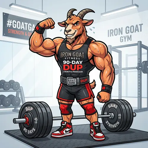 Cartoon Goat Mascot for Fitness Instagram