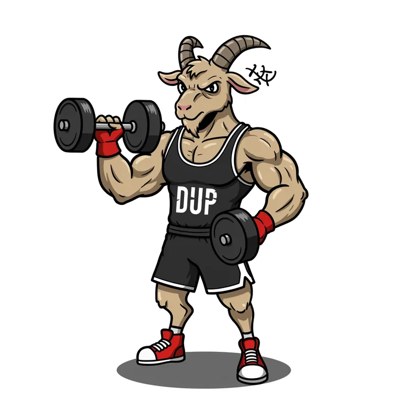 Cartoon Goat Mascot for Fitness Instagram