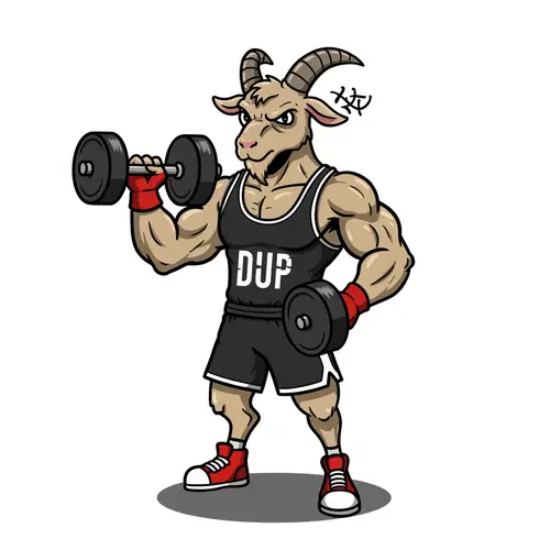 Cartoon Goat Mascot for Fitness Instagram