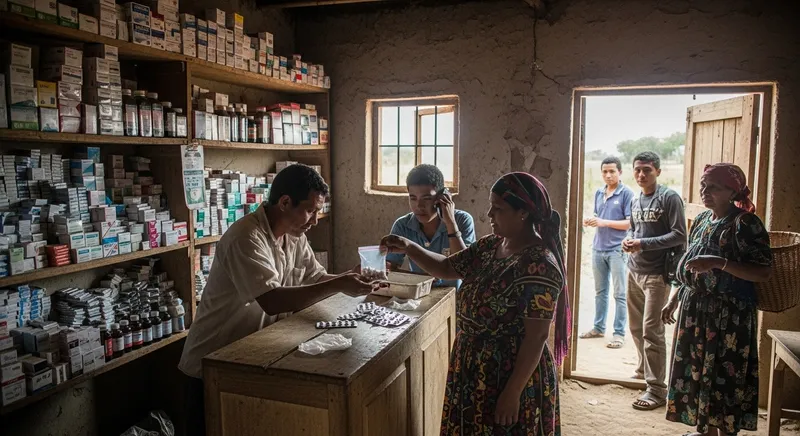 Rural Pharmacy Selling Antibiotics Over the Counter