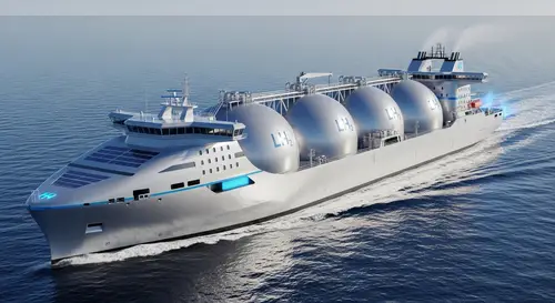 Futuristic Hydrogen-Powered Ocean Vessel