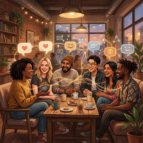 Digital Connections in a Cozy Space