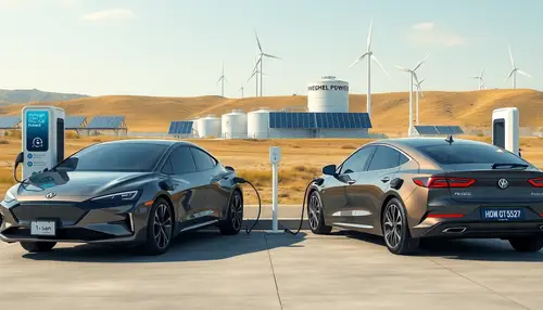 Futuristic Hydrogen EV Charging Station