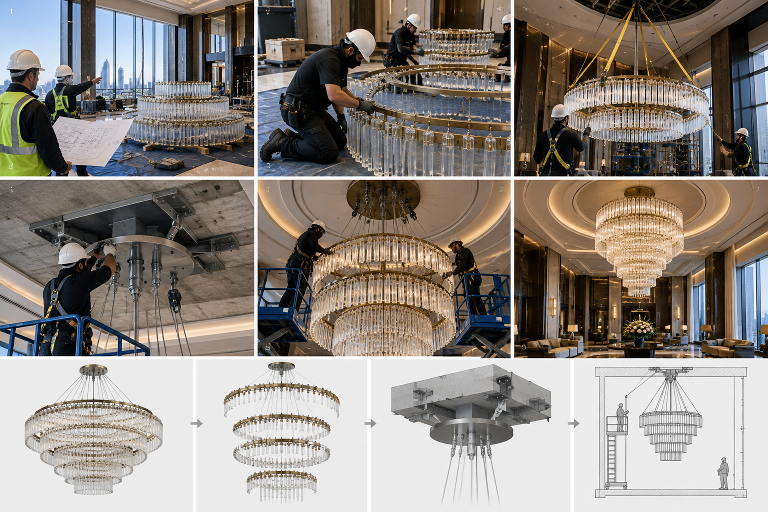 Technical Infographic: Custom Hospitality Lighting Installation