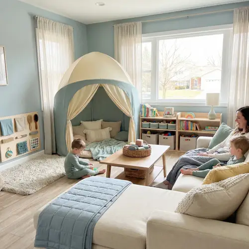 Sensory-Friendly Living Room for Kids with Autism