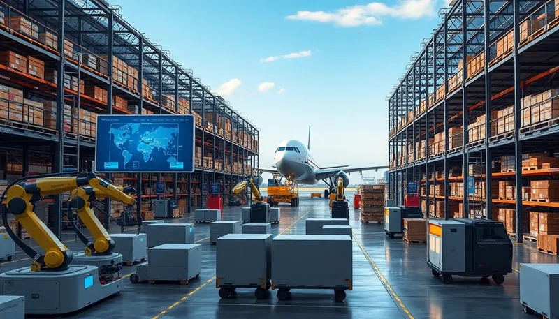 Modern Air Freight Terminal with Smart Warehousing Tech Modern Air Freight Terminal with Smart Warehousing Tech