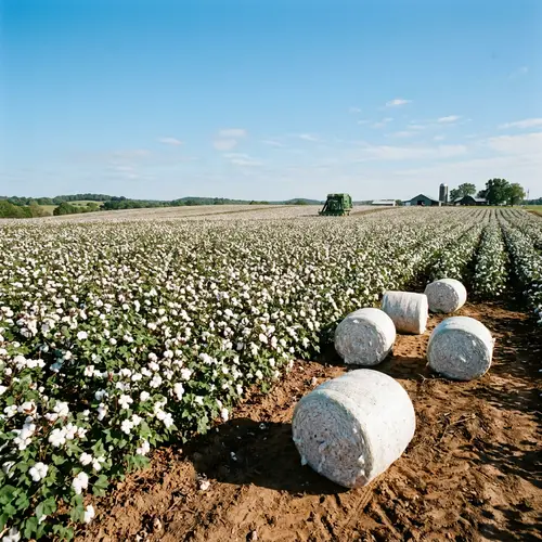 Breathtaking Cotton Field Under Blue Sky