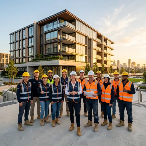 Expert Construction Team at Modern Building Site