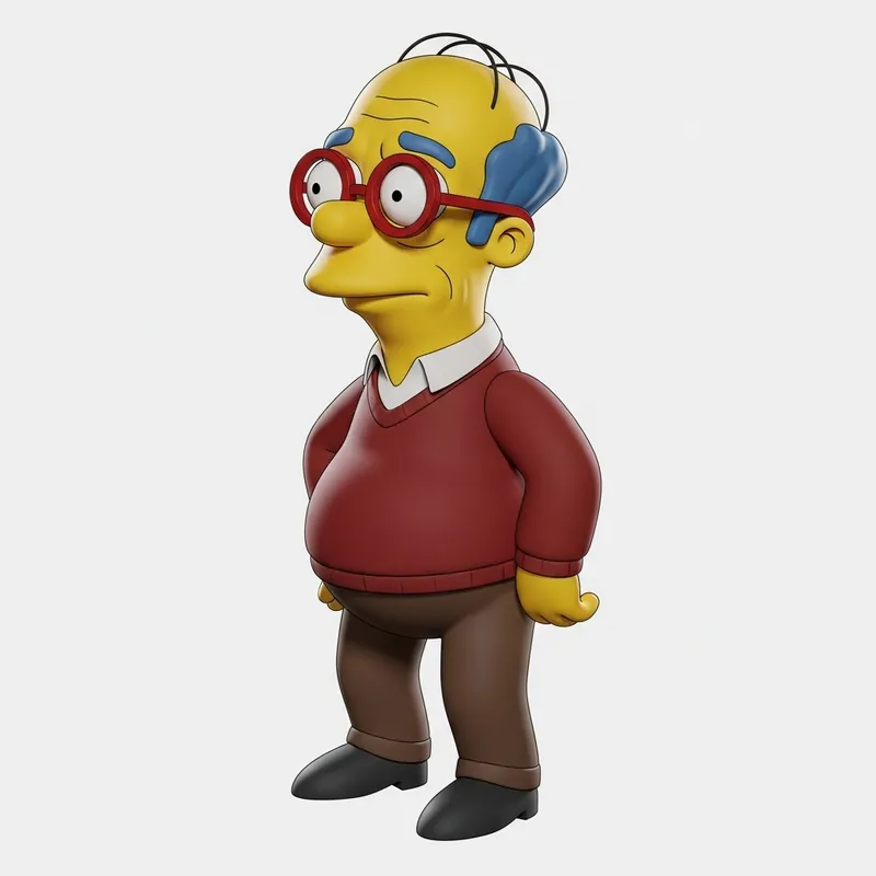 3D Cartoon Character in The Simpsons Style