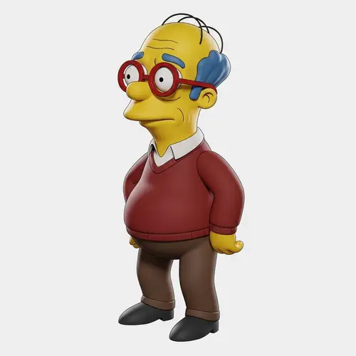 3D Cartoon Character in The Simpsons Style