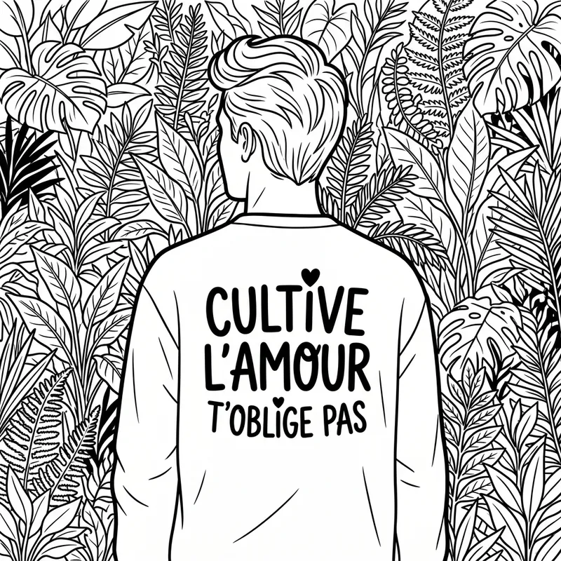 Black and White Line Drawing for Screenprint