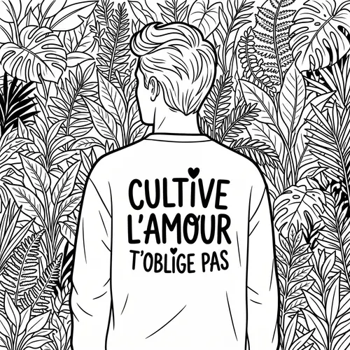 Black and White Line Drawing for Screenprint