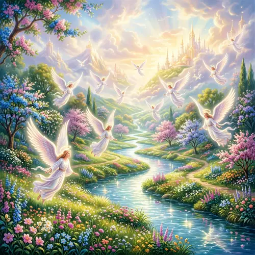 Heavenly Scenery and Peaceful Angels - Ethereal Beauty Captured
