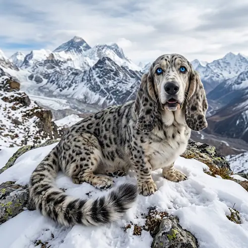 Snowser: Enigmatic Snow Leopard-Basset Hound Hybrid