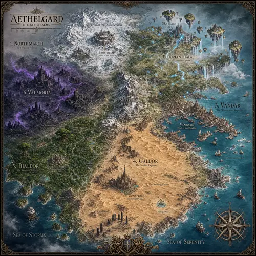 Aethelgard Fantasy Map: Detailed RPG Cartography