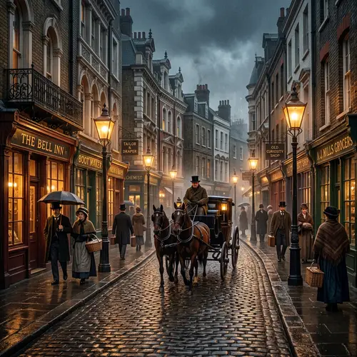 Charming Victorian Cobbled Streets of London