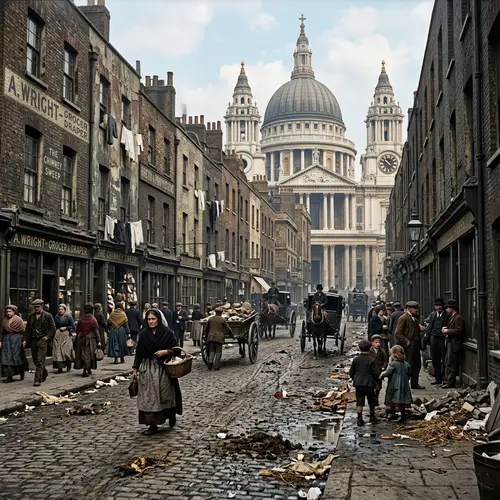 Victorian London: Cobblestone Streets and St. Paul's