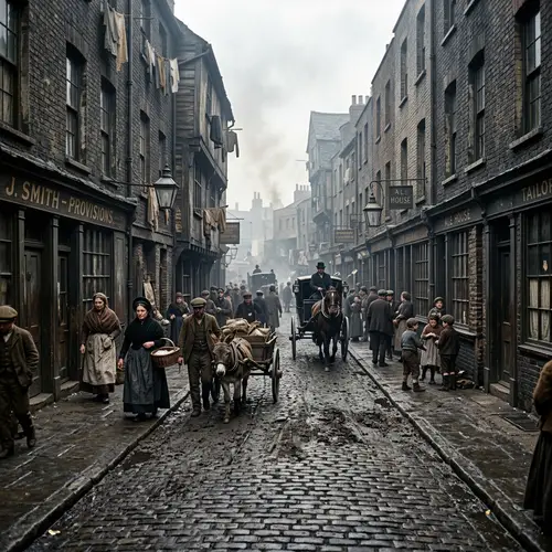 Victorian Cobblestone Street in London - Daytime Views