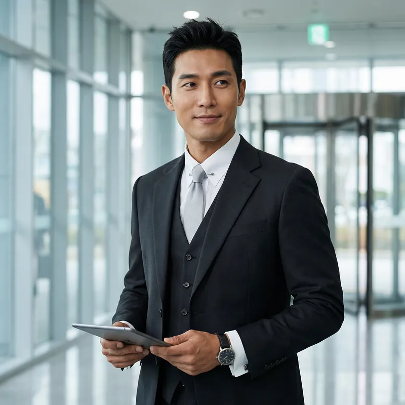 Handsome Korean CEO in Stylish Suit