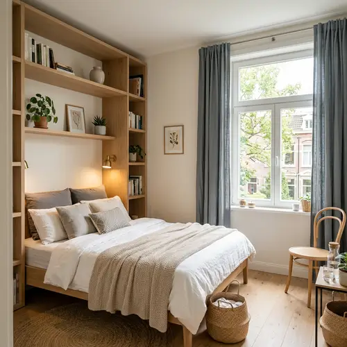 Cozy 13 Sqm Bedroom Design with Bed Opposite Window