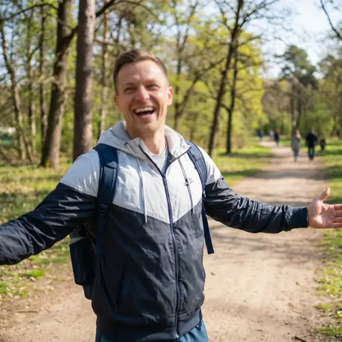 Healthy Outdoor Lifestyle: Sporty Adult in Nature