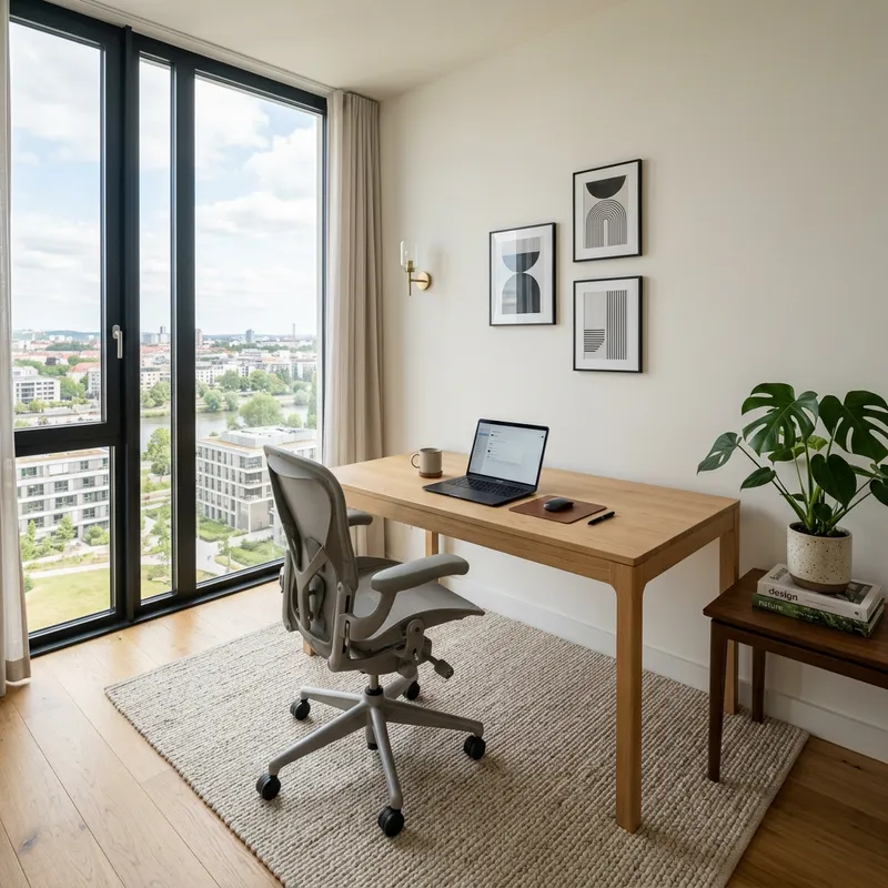 Minimalist Office Space with Natural Wood Desk and Ergonomic Chair | Office Space Minimalist Office Space with Natural Wood Desk and Ergonomic Chair | Office Space