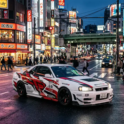 Nissan GTR34 in Japan: Red and Black Wrap