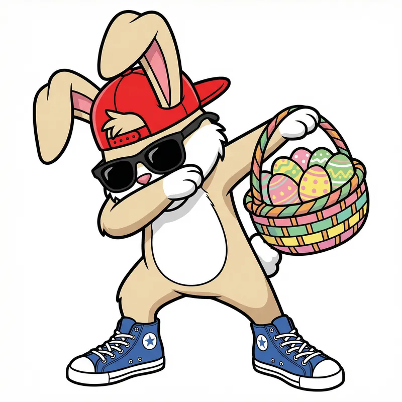 Cool Bunny Dabbing T-Shirt Design for Easter