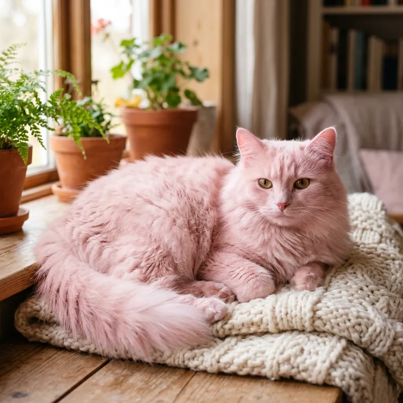 Soft Pink Cat - Adorable Feline Pictures